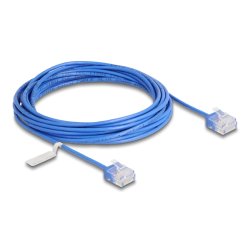 DeLOCK Câble de réseau RJ45 Cat.6 UTP Ultra Slim, 5 m, bleu, avec fiches courtes