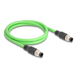 DeLOCK Câble M12 codée A à 8 broches mâle à mâle, PUR (TPU), 1 m