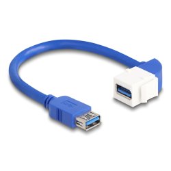DeLOCK 86964 câble USB USB 3.2 Gen 1 (3.1 Gen 1) 0,2 m USB A Bleu, Blanc