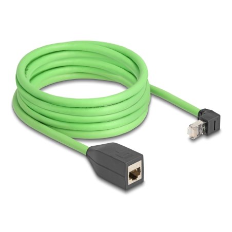 DeLOCK RJ45 Network Extension Cable Cat.6A plug upwards angled to jack SF/UTP suitable for drag chains PUR (TPU) 5 m