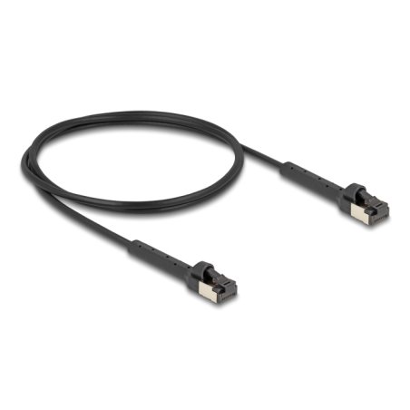 Delock RJ45 Slim Netzwerkkabel Cat.8.1 U/FTP winkelbar bis 40 Gbps schwarz 1 m