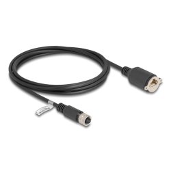 DeLOCK Câble M12 codé-D, 4 broches femelles vers RJ45 femelle pour installation Cat.5e FTP, 2 m, noir