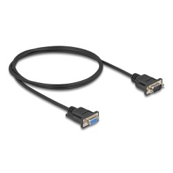 Delock RS-232 Kabel Seriell D-Sub9 Stecker zu Buchse mit schmalem Steckergehäuse 1 m