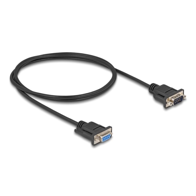 Delock RS-232 Kabel Seriell D-Sub9 Stecker zu Buchse mit schmalem Steckergehäuse 1 m