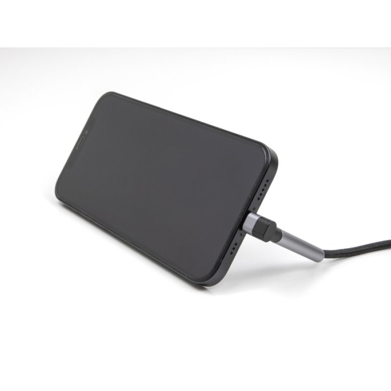 DeLOCK Data and Charging Cable USB Type-A to Lightning for iPhone, iPad, iPod angled with stand function black 1.5 m MFi