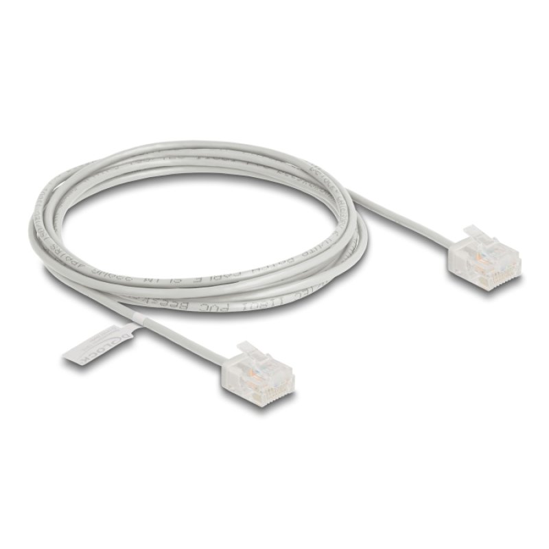 DeLOCK RJ45 Network Cable Cat.6 UTP Ultra Slim 2 m grey with short plugs