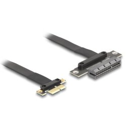 Delock Riser Karte PCI Express 3.0 x1 Stecker zu x4 Slot mit Kabel 30 cm