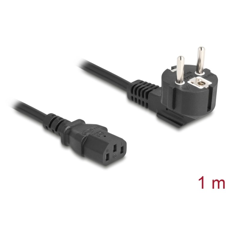 DeLOCK 81299 câble électrique Noir 1 m Prise d'alimentation type E F IEC C13
