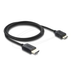 Delock Koaxiales High Speed HDMI Kabel HDMI Stecker zu Mini HDMI Stecker 8K 60 Hz mit Geflechtmantel 1 m