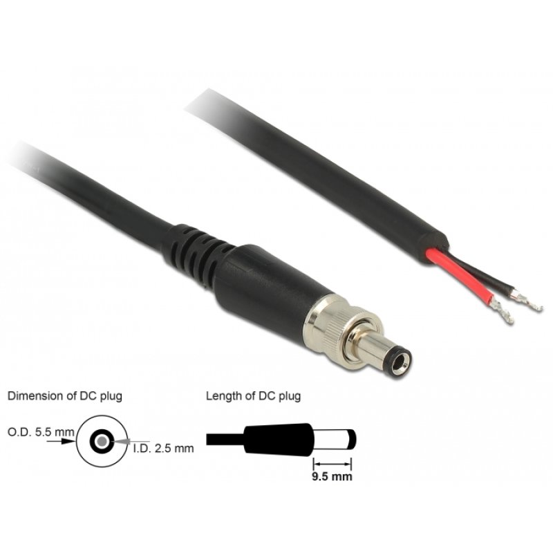 DeLOCK 89908 câble électrique Noir 0,95 m