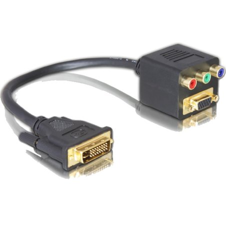 DeLOCK Adapter DVI29 male to VGA 3x Cinch female 0.2 m DVI VGA (D-Sub) 3 x RCA Black