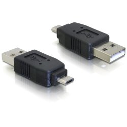 Delock Adapter USB 2.0 Typ Micro-B Stecker zu USB 2.0 Typ-A Stecker