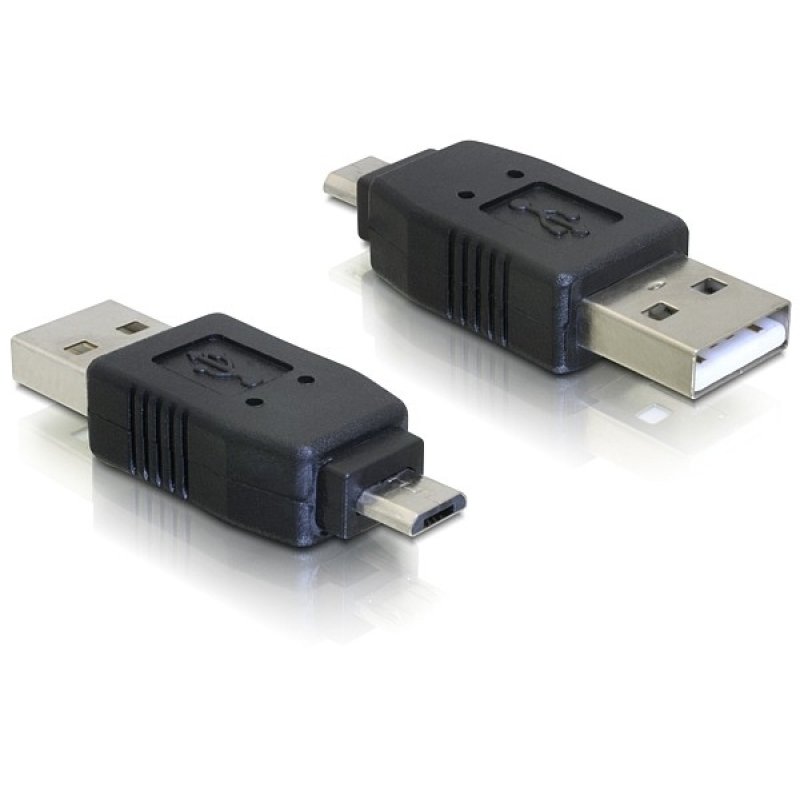 DeLOCK Adapter USB micro-B male to USB2.0 A-male USB 2.0 A Black