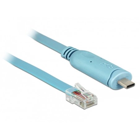 Delock Adapter USB 2.0 Type-C™ Stecker 1 x Seriell RS-232 RJ45 Stecker 3,0 m blau