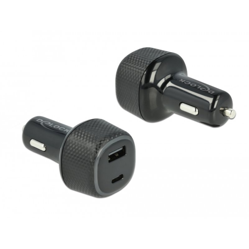 DeLOCK Chargeur de voiture USB Type-C PD 3.0 et USB Type-A de 63 W