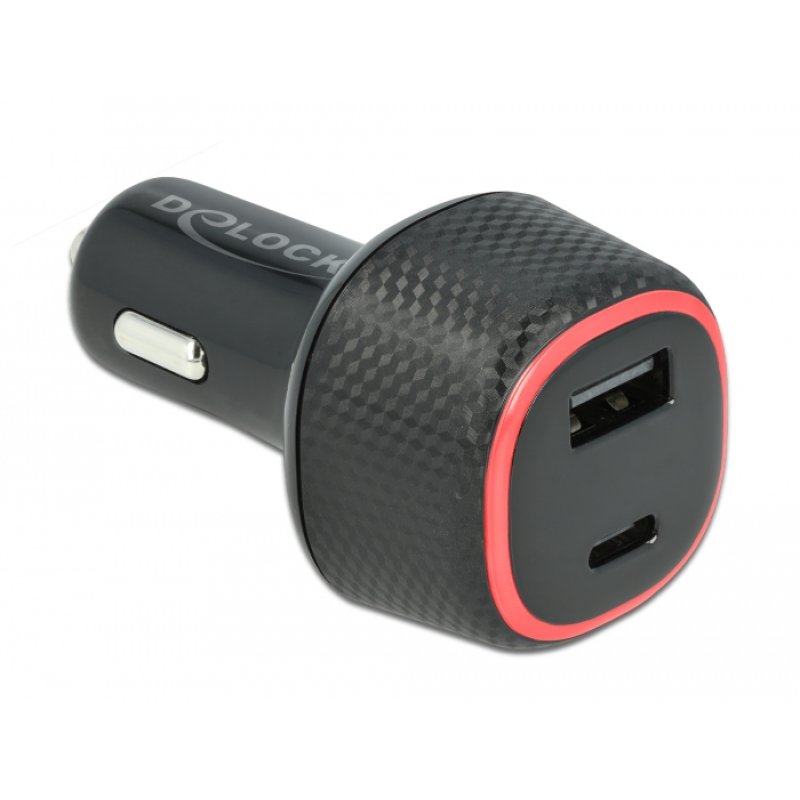 DeLOCK Car charger USB Type-C PD 3.0 and USB Type-A with 63 W