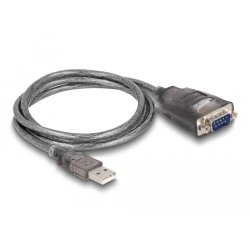 DeLOCK Adaptateur USB 2.0 Type-A vers 1 x Serial RS-232 D-Sub 9 broches mâles avec écrous muni de 3 LED, 1 m