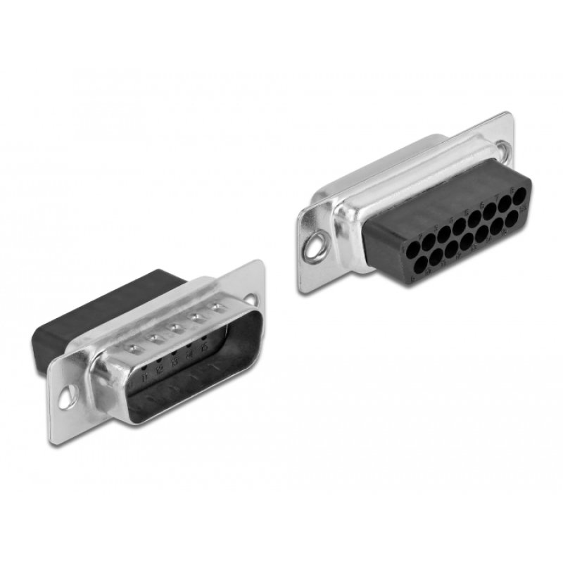 DeLOCK D-Sub 15 pin male to RJ45 female Assembly Kit black