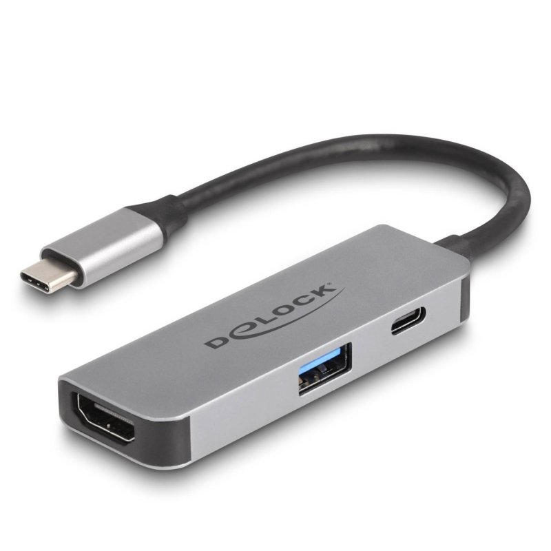 Delock USB Type-C™ Adapter zu HDMI 4K 60 Hz mit USB Typ-A und USB Type-C™ PD 95 W