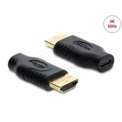 DeLOCK 61075 cable gender changer USB Type-C HDMI Black