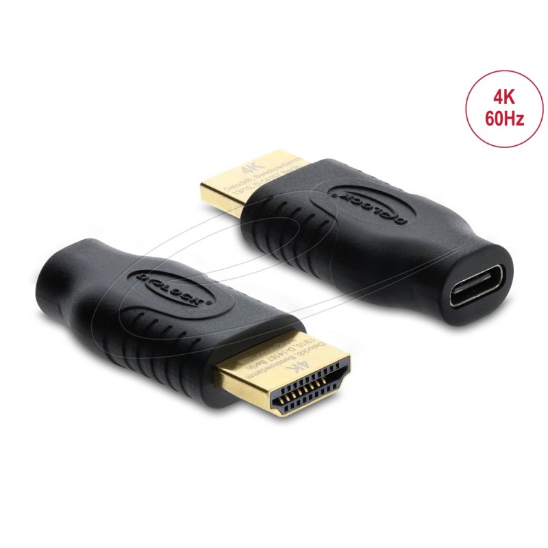 DeLOCK 61075 cable gender changer USB Type-C HDMI Black