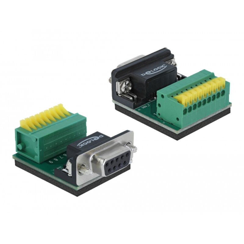 DeLOCK 66322 wire connector 1 x serial Sub-D 9, 1 x 9 pin Black, Green, Silver, Yellow