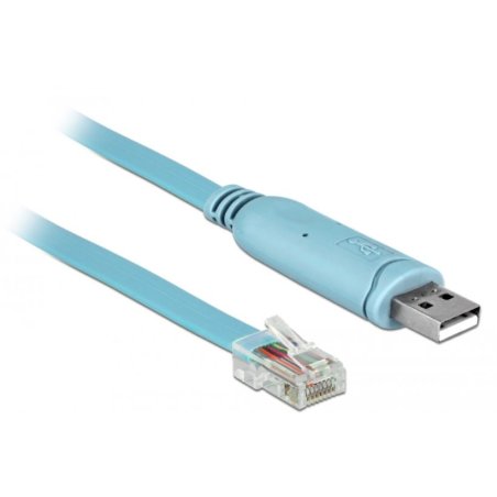 Delock Adapter USB 2.0 Typ-A Stecker 1 x Seriell RS-232 RJ45 Stecker 2,0 m blau