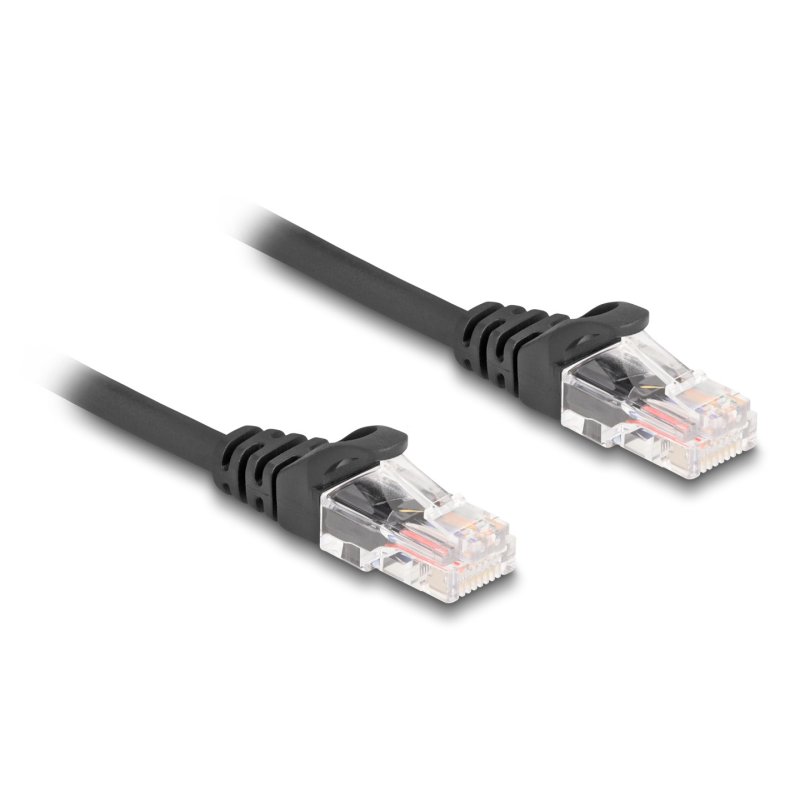 DeLOCK RJ45 Coiled Cable male to male Cat.5e 2 m black