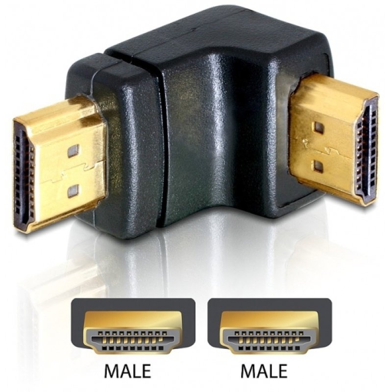 Delock Adapter HDMI Stecker zu HDMI Stecker 90° unten