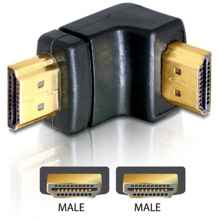 Delock Adapter HDMI Stecker zu HDMI Stecker 90° unten