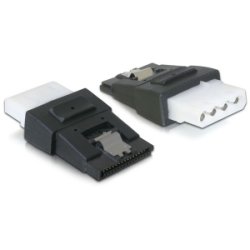 DeLOCK 65046 cable gender changer 4pin Molex 15pin SATA Black