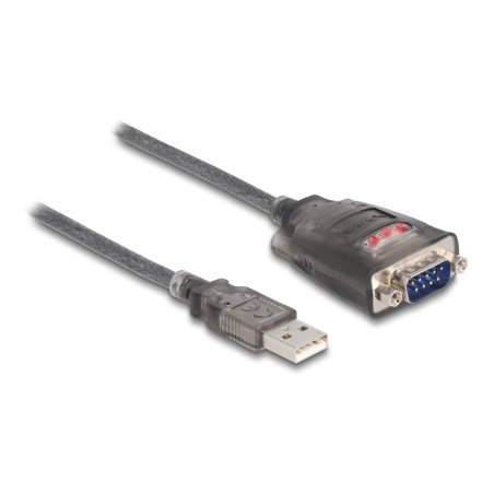 DeLOCK Adaptateur USB 2.0 Type-A vers 1 x Serial RS-232 D-Sub 9 broches mâles avec écrous muni de 3 LED, 3 m