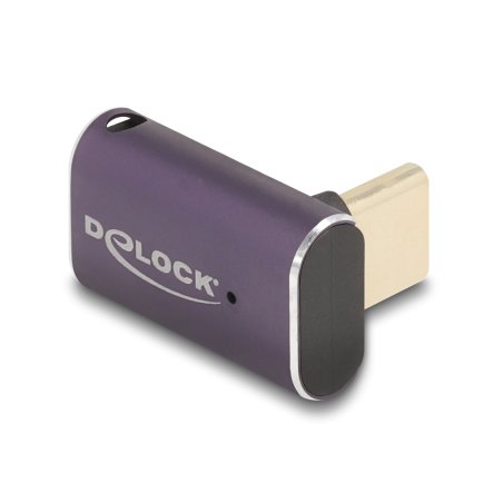 DeLOCK USB Adapter 40 Gbps USB Type-C PD 3.1 240 W male to female angled 8K 60 Hz metal