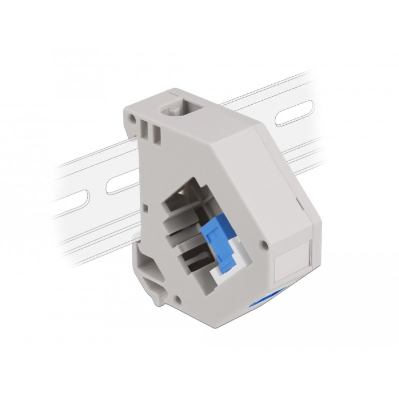 DeLOCK DIN rail Adapter with Keystone SC Simplex female to SC Simplex female blue