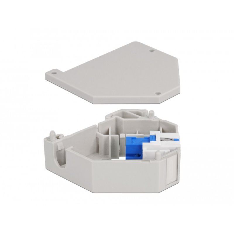Delock Hutschienenadapter mit Keystone SC Simplex Buchse zu SC Simplex Buchse blau
