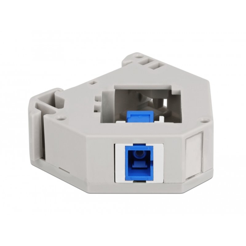 DeLOCK DIN rail Adapter with Keystone SC Simplex female to SC Simplex female blue
