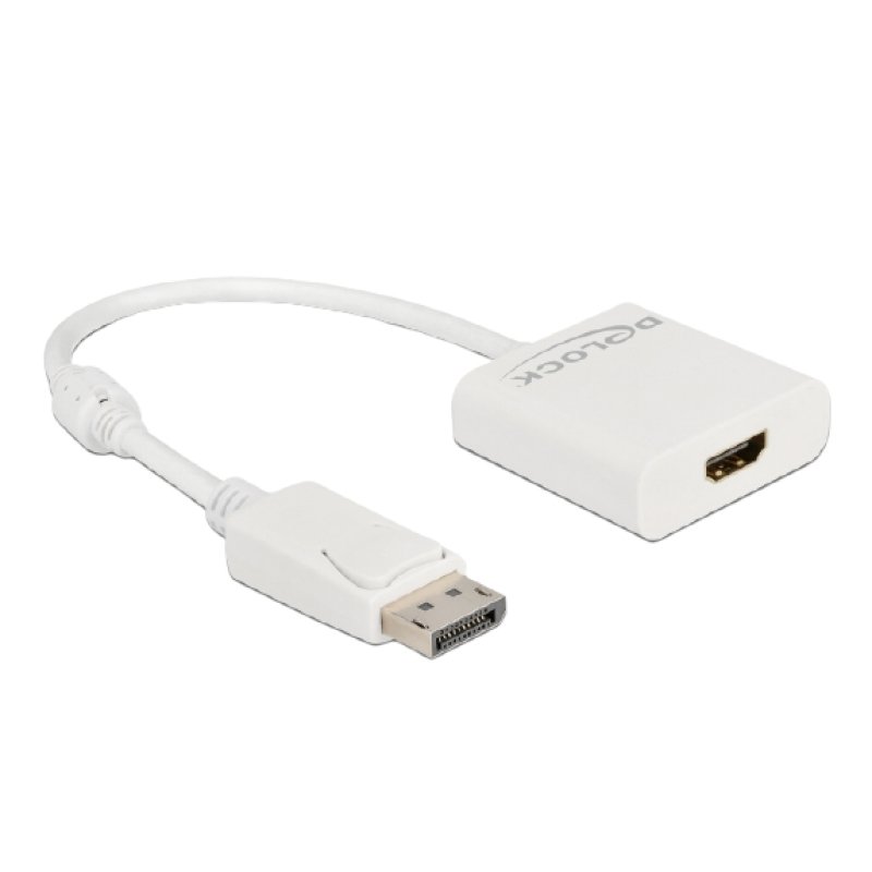 DeLOCK Adapter DisplayPort 1.2 male to HDMI female 4K Active white