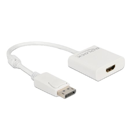 Delock Adapter DisplayPort 1.2 Stecker zu HDMI Buchse 4K Aktiv weiß