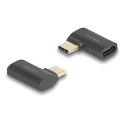 DeLOCK USB Adaptateur 40 Gbps USB Type-C PD 3.1 240 W mâle à femelle coudé vers la gauche / droite 8K 60 Hz