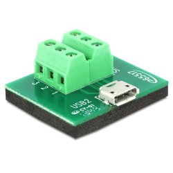 Delock Adapter Micro USB Buchse Terminalblock 6 Pin