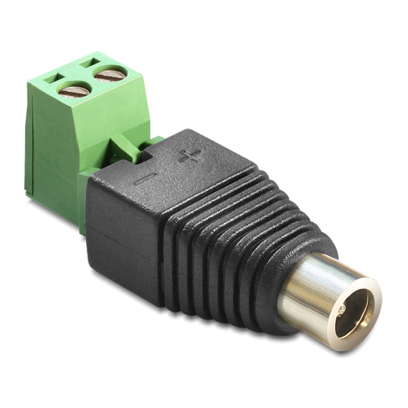 DeLOCK 65486 cable gender changer DC 2.5 x 5.5 mm 2p Black, Green, Silver