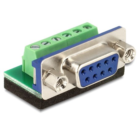 DeLOCK 65498 cable gender changer Sub-D 9p 6p Black, Blue, Green, Silver
