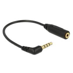 Delock Audiokabel Klinkenstecker 3,5 mm 4 Pin gewinkelt Klinkenbuchse 2,5 mm 3 Pin