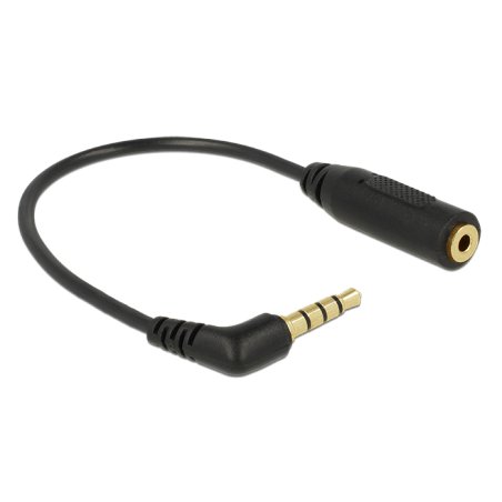 Delock Audiokabel Klinkenstecker 3,5 mm 4 Pin gewinkelt Klinkenbuchse 2,5 mm 3 Pin