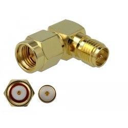 Delock Adapter SMA Stecker zu RP-SMA Buchse 90° 3 GHz
