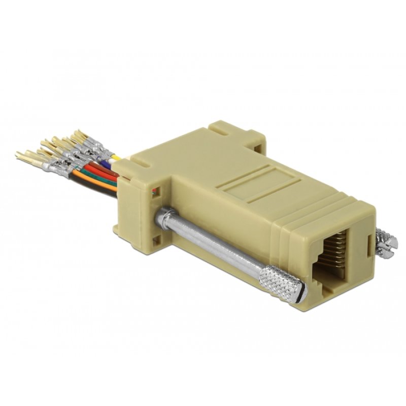 DeLOCK 66164 cable gender changer Sub-D 9 pin Rj-45 Black, Grey, Stainless steel