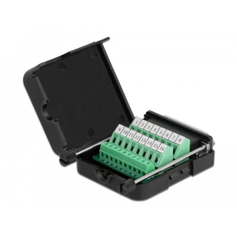 DeLOCK 66267 connecteur de fils parallèle DB25, bornier 26 broches Noir
