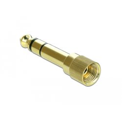 Delock Adapter 6,35 mm Klinkenstecker zu 3,5 mm Klinkenbuchse 3 Pin Metall verschraubbar