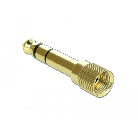 Delock Adapter 6,35 mm Klinkenstecker zu 3,5 mm Klinkenbuchse 3 Pin Metall verschraubbar
