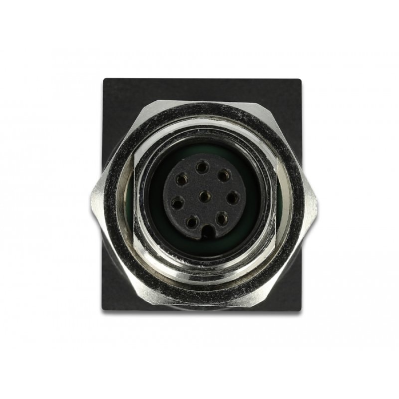 Delock Netzwerkadapter M12 A-kodiert 8 Pin Buchse zu RJ45 Buchse